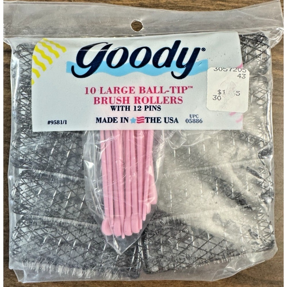 NEW 10 Pack Vintage Goody Large Ball-Tip Brush Rollers 12 Pins NOS USA Made